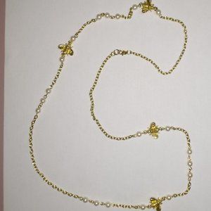 Gold toned bee necklace